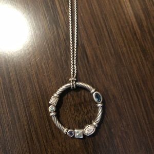 David Yurman Blue Topaz Circle Necklace